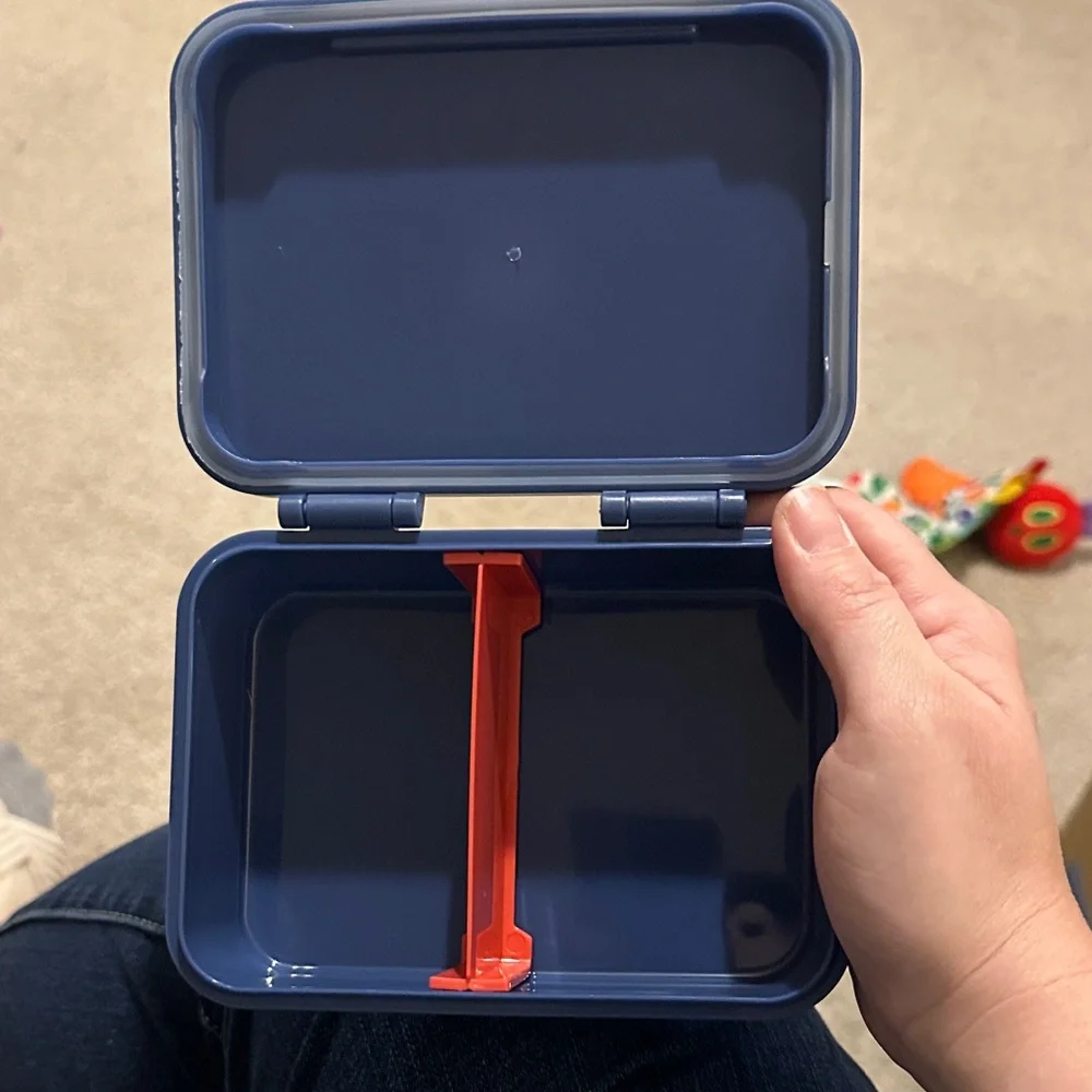 Cherry Pattern Kids Snack Box - Blue and Red - Picture 2 of 2